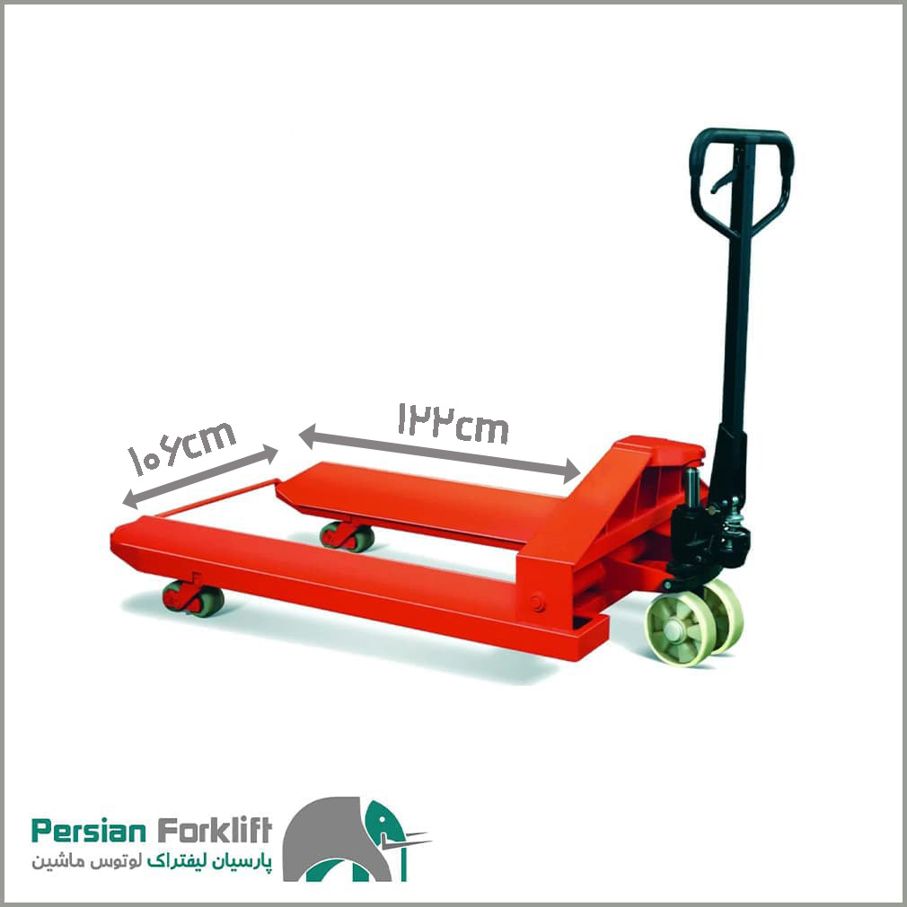 جک پالت رول بر عرض ۱۰۶, طول شاخک 122 جک پالت رول بر عرض ۱۰۶, طول شاخک 122